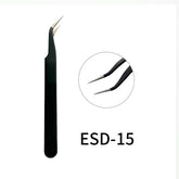 Stainless Steel Straight and Curved Black Eyelashes Tweezers for False Eyelash Extension Tweezers Fiber Tip Makeup Tools